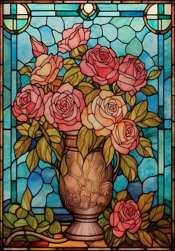 Window Film Frosted Stained Glass Films,Customized Art Design Static Cling Sticker,Rose Flower Home Decor Foil Window Treatment