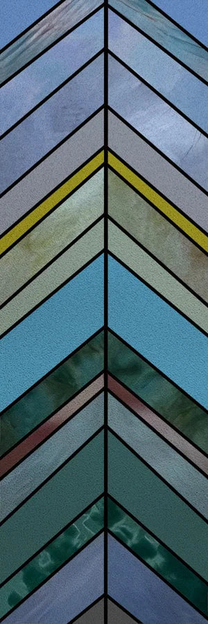 Custom Size Stained Glass Window Film,Frosted Privacy, Static Cling,Retro Rainbow Colors Stickers,Kitchen Bathroom Door, Home