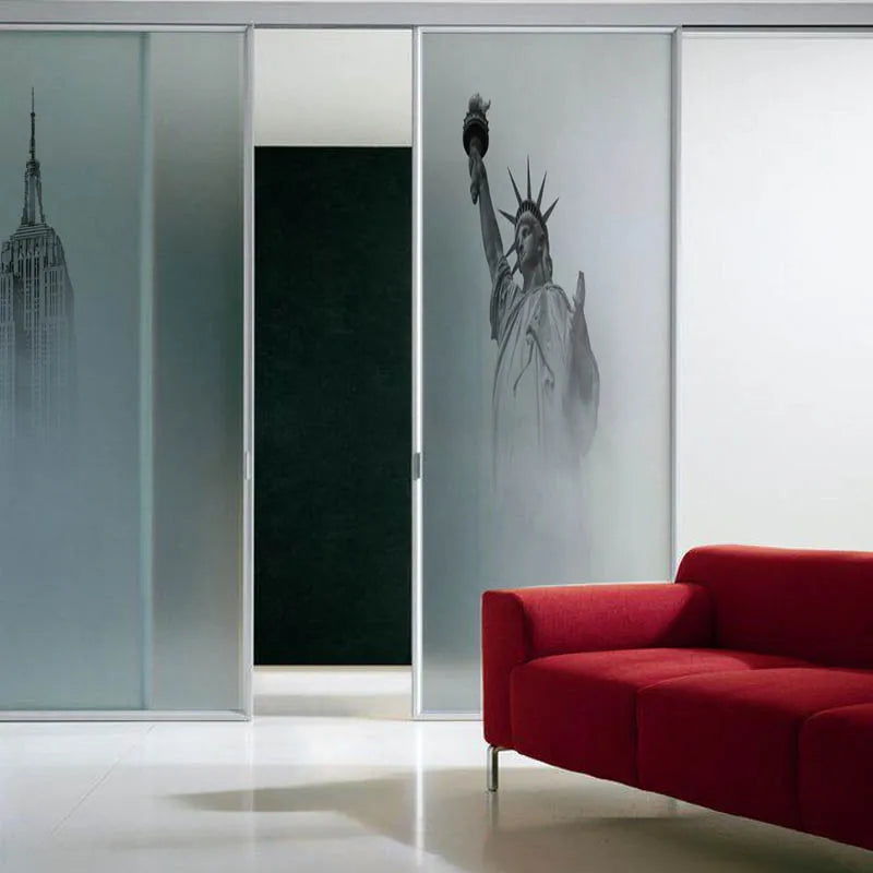 Custom Size Window Glass Films Window Film Static Cling Art Pictures Statue of liberty,Paris Tower Shower Nordic Obscure Posters