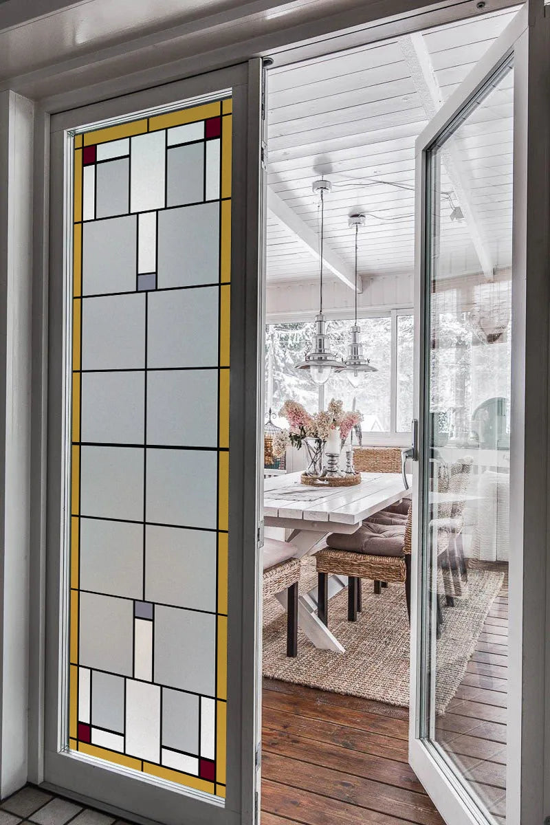 Stained Glass Window Film Transparent/Frosted Glass Sticker Static Cling Prairie Scottish for thin long Glass Door Anticollision