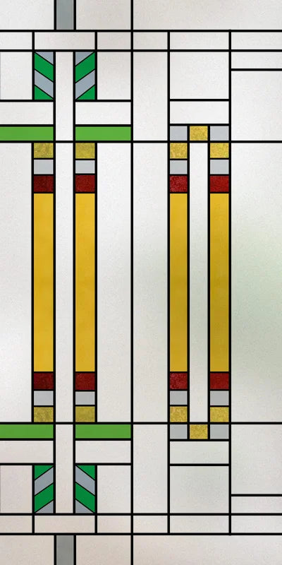 Custom Size Stained Glass Window Film,Frosted Privacy, Static Cling,Retro Prairie Style Stickers,Kitchen Bathroom Door, Home