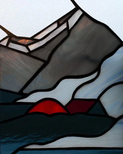 Frosted Stained Glass Window Film, Static Cling, Retro Door Sticker,Kitchen, Office, Home Decor, Customized,Sailboat