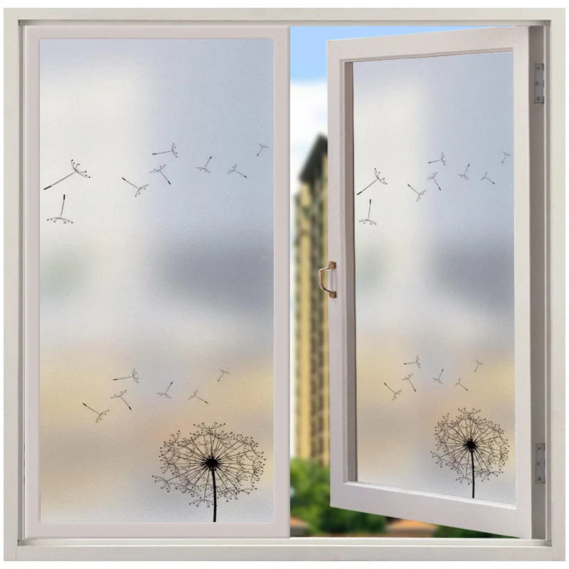 Custom Size Stained Glass Window Film,Frosted Privacy, Static Cling, Door Sticker,Kitchen and Bathroom, Tree Home Decor