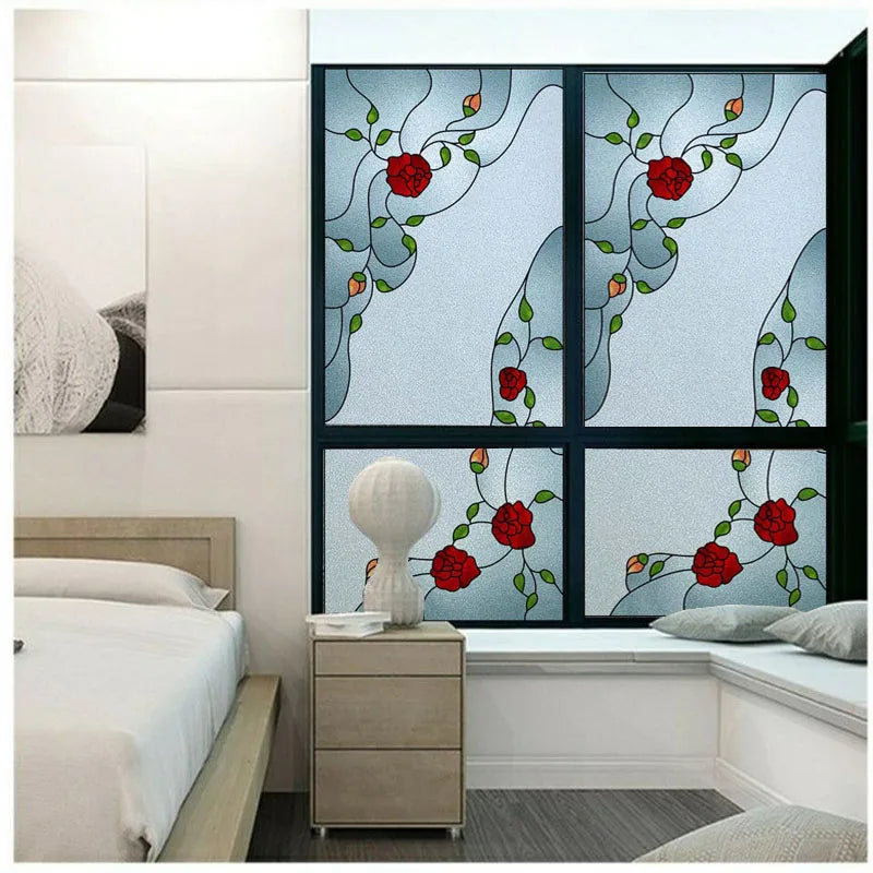 Window Film Frosted Stained Glass Films Church Static Cling Privacy Films Door Sticker Kitchen Office Home Decor Customized