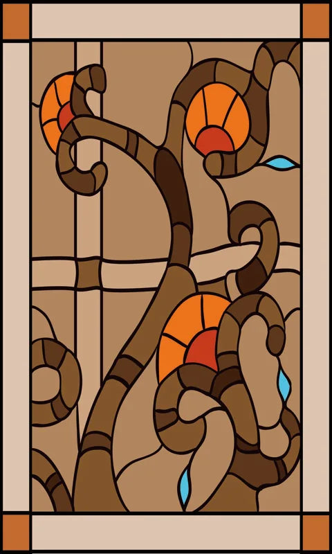 Window Film Victorian Stained Glass Films Customized  Church-style Static Cling Sticker Kitchen Bathroom Substitute for Home