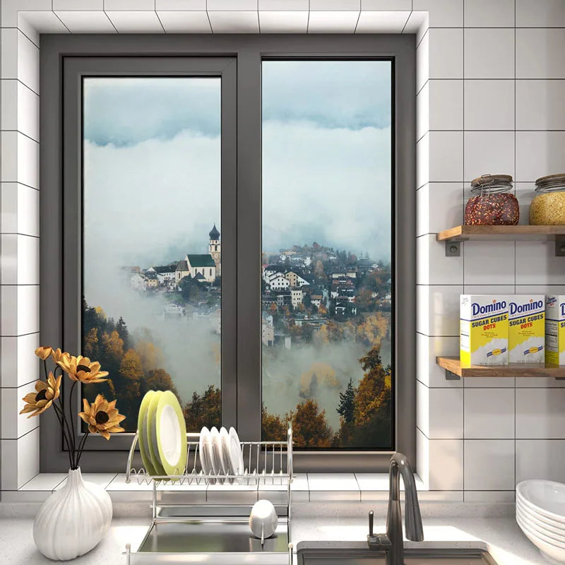 Forest Pattern Glass Films Window Sticker Static Cling Frosted Home Decor Private Tint-Film For Door Window Cabinet Wardrobe