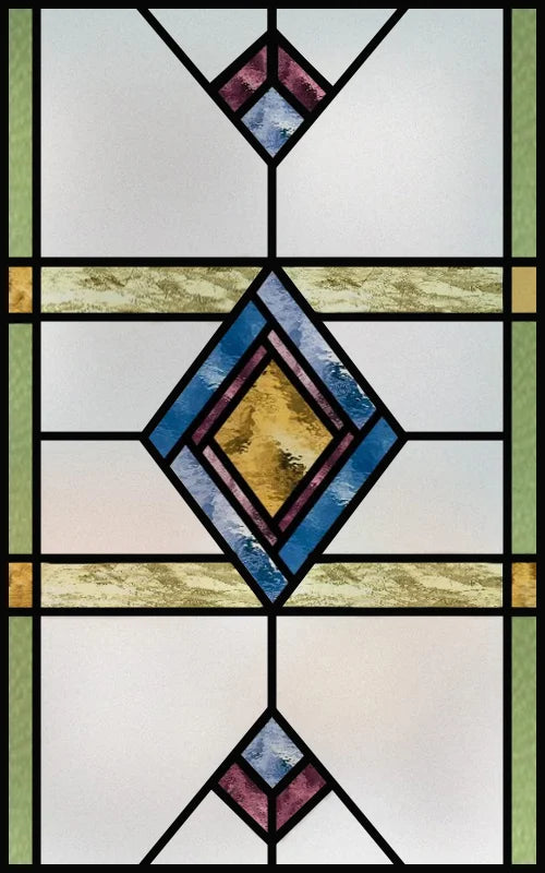 Frosted Stained Glass Window Film, Customized Privacy, Static Cling,Arts and Crafts, Prairie, Art ,Office, Home Decor