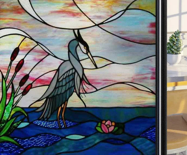 Window Film Frosted Stained Glass Films,Static Cling,Privacy Films,Bird Cock,Door Sticker Kitchen Bathroom Home Decor Customized