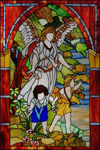 Custom Size Stained Glass Window Film, Church Sticker, Girl Angel Painting, Kitchen, Bathroom, Bedroom, Door, Home Decor