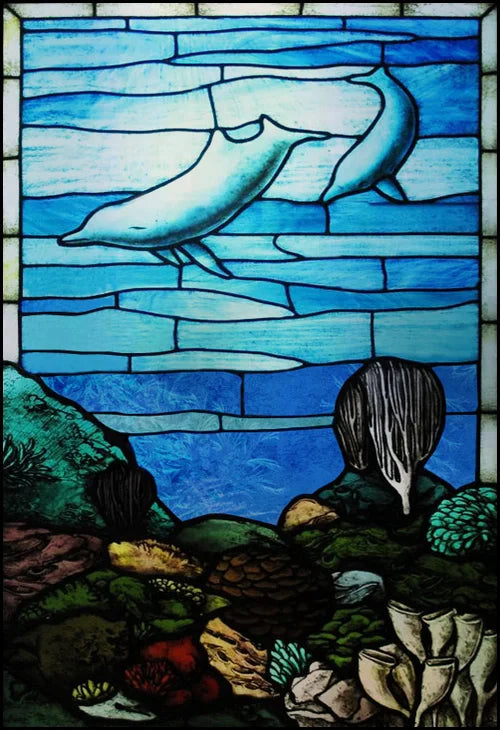 Window Film Frosted Stained Glass Films,Customized Privacy Static Cling,Retro Colorful Stickers Home Decor Bathroom Skylight