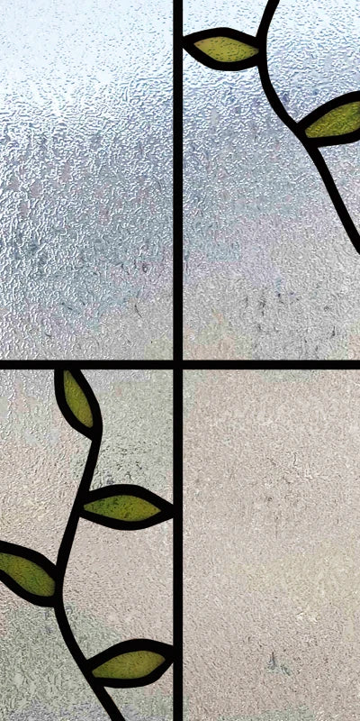 Custom Size Stained Glass Window Film Frosted Privacy Static Cling Retro Prairie Style Stickers Shower Kitchen Home Decor Flower