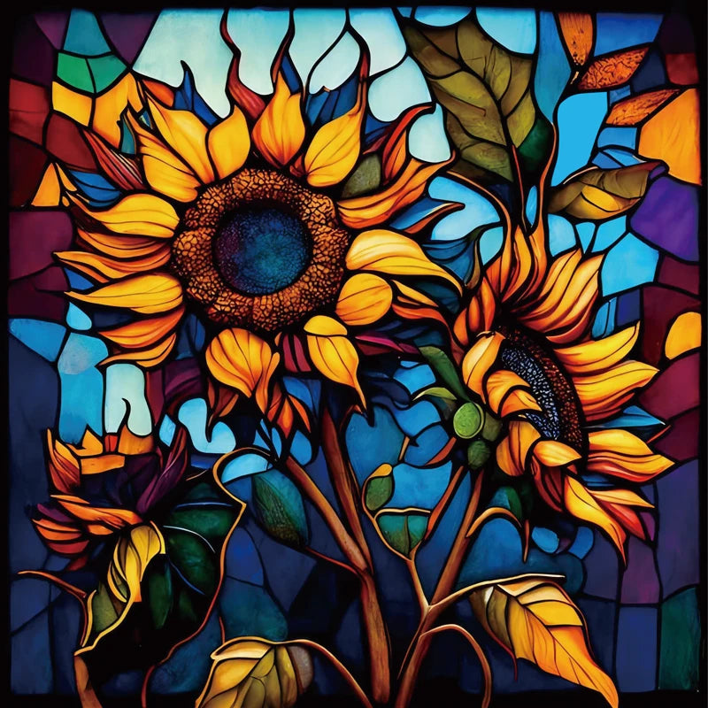 Custom size Window Film Stained Glass Films Frosted Privacy Static Cling Sunflower Sticker Bathroom Skylight Decor