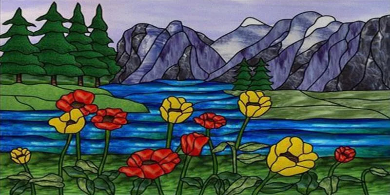 Custom Size Window Film, Stained Glass, Decorative Window Sticker, Privacy Frosted Static Cling, Home Decal