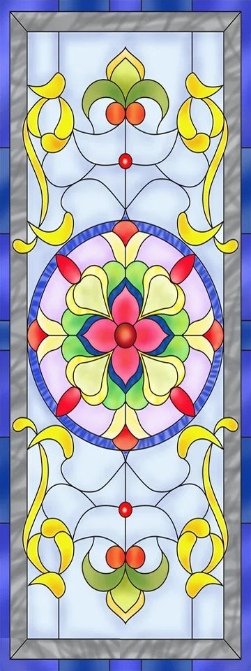 Custom Stained Glass Window Films,Frosted sticker,Privacy Static Cling Church Style For Bathroom Sliding door Home Office