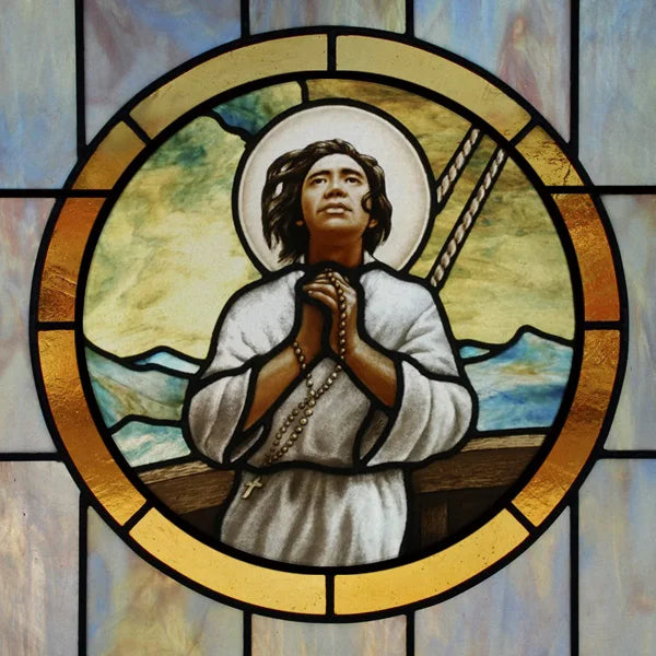 Custom Frosted Stained Glass Window Film,PVC Static Cling Films,Patron Saint of Catholic Church Decor, Foil Stickers