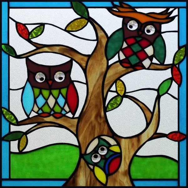 Window Film Stained Glass Films Static Cling Stickers for Bathroom Kitchen Office Home Decor,Birds Peacock,Heron,Owl,Custom size