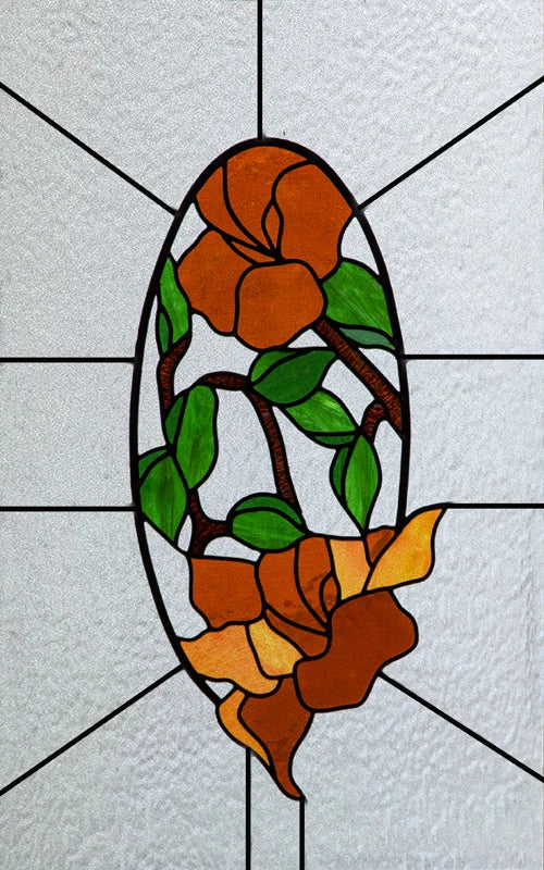 Frosted Stained Glass Film, Custom Size, Privacy, Static Cling,Door Sticker, Bathroom  Kitchen  Home Decor,Rose,Flower, Fruit