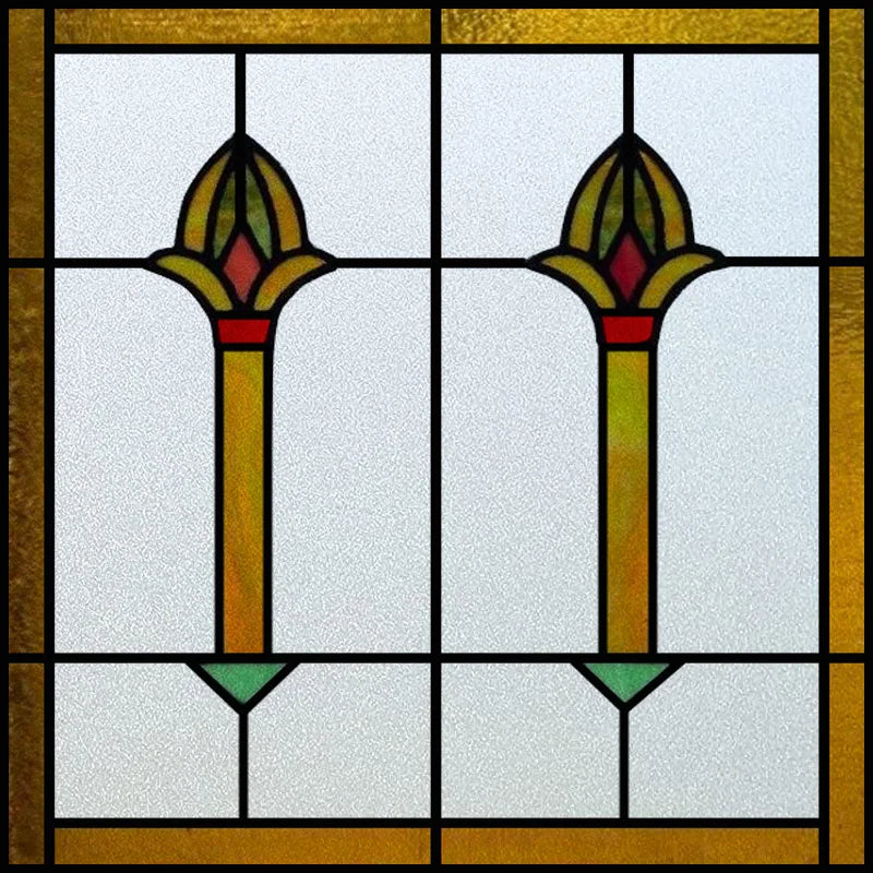 Custom Size Window Film, Stained Glass Sticker, Western Style, Privacy Frosted, Static Cling, Door, Office Home Decal