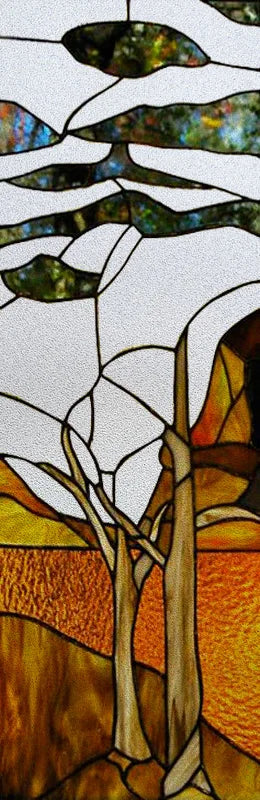 Custom size Window Film Stained Glass Films Frosted Privacy Retro European Tree Flower Colorful Door Sticker Shower Bathroom