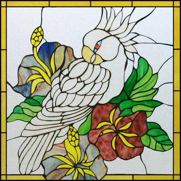 Window Film Stained Glass Films Static Cling Stickers for Bathroom Kitchen Office Home Decor,Birds Peacock,Heron,Owl,Custom size