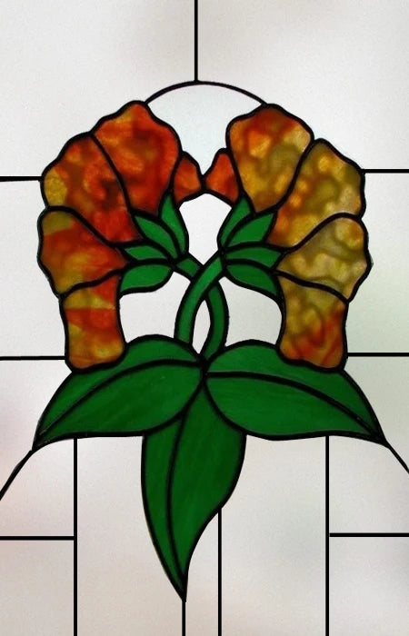 Frosted Stained Glass Window Film, Print Flowers, Static Cling,Privacy Door Sticker,Kitchen, Office, Home Decor, Customized