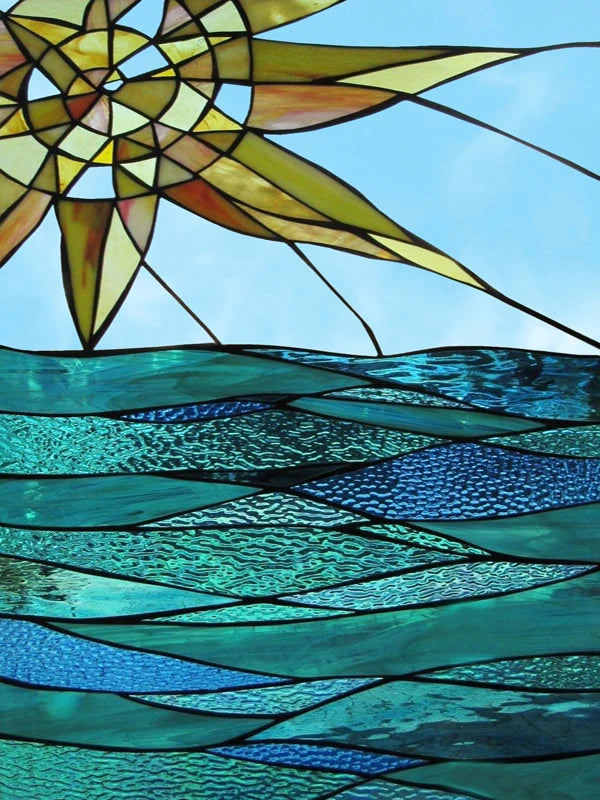 Window Film Frosted Stained Glass Films,Customized Privacy Static Cling,Retro Colorful Stickers For Shower Bathroom Skylight