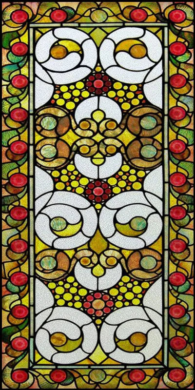 Custom Size Window Film, Stained Glass Stickers, Static Cling, Frosted Privacy, Classic Style, for Window Door, Home Decor