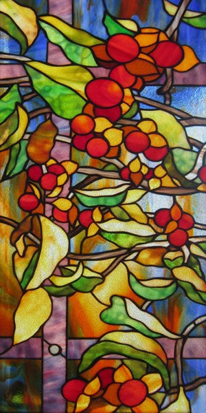 Frosted Stained Glass Window Film, Church Static Cling,Door Sticker,Print SunFlower,Tree,Fruit,Birds,Home Decor, Customized