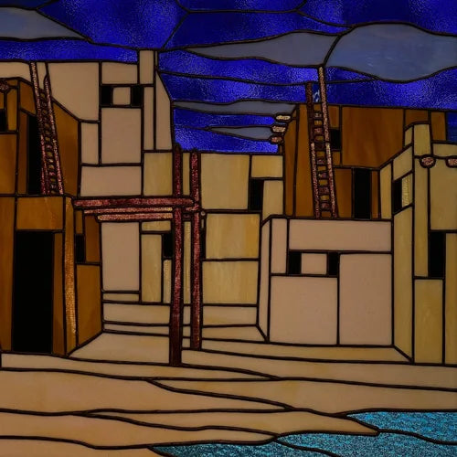 Custom Size Stained Glass Films,Privacy Static Cling,Print Castle, Sailboat, House Door Sticker,Office, Home Decor