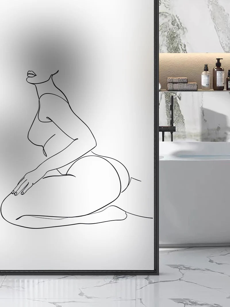 Custom Size Window Glass Films Window Film Static Cling Art Pictures Beauty Women Nude Girl Shower Nordic Obscure Stickers