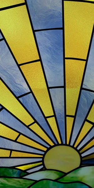 Custom Size Window Film, Stained Glass Stickers, Static Cling, Frosted Privacy Print, Sun,Sailboat,for Window Door, Home Decor