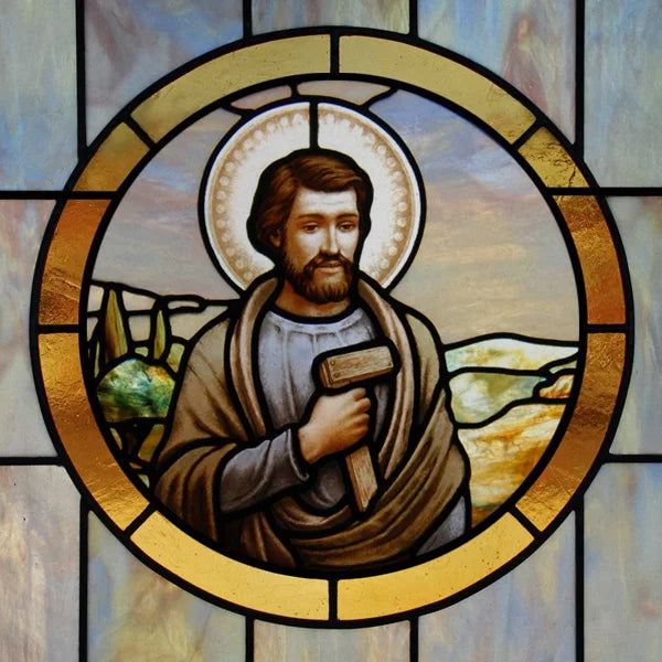 Custom Frosted Stained Glass Window Film,PVC Static Cling Films,Patron Saint of Catholic Church Decor, Foil Stickers