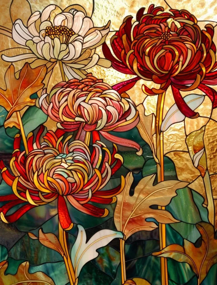 Stained Glass Window Film, Frosted Window Film, ,Privacy,No Glue, Static Cling, Home Decorative Flower