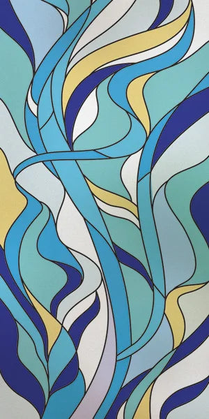 Custom Size Window Film, Stained Glass Stickers, Static Cling, Frosted Privacy Print, Sun,Sailboat,for Window Door, Home Decor