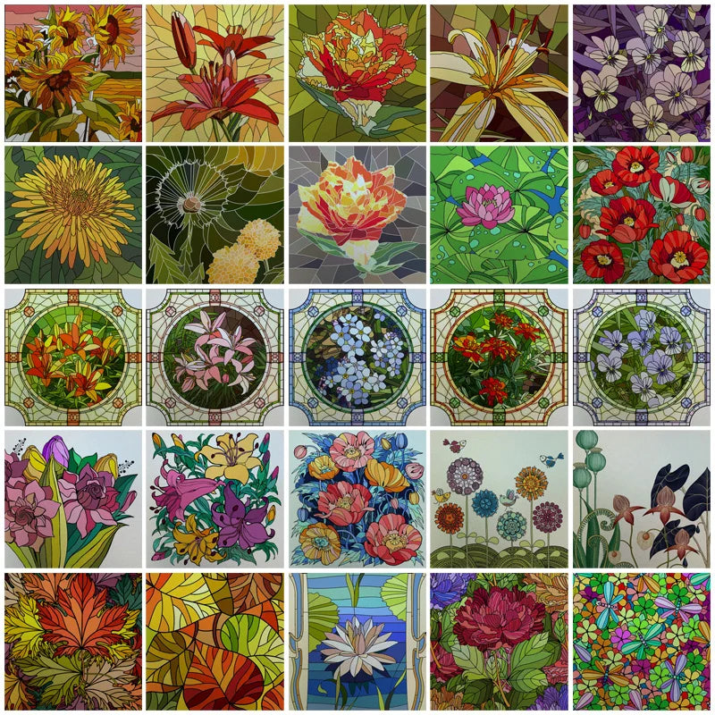 Stained Glass Window Film Frosted Glass Sticker Forest Customized Floral Leaves For Bathroom Kitchen Office Door Home Decor