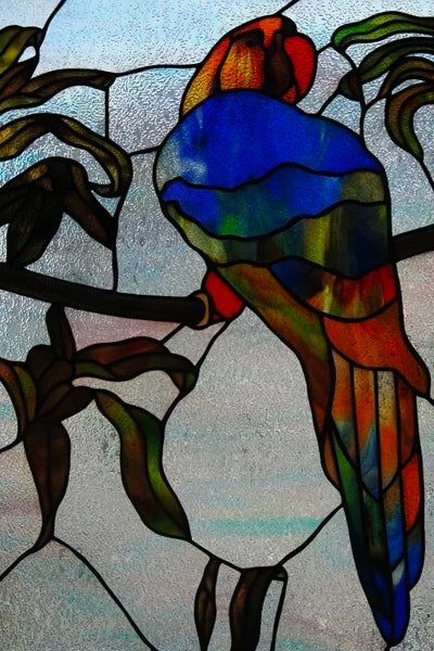 3D Matte Window Film,Stained Glass Decorative Uv Window Sticker,Privacy Frosted Static Cling,Custom size for Glass,Birds,Peacock