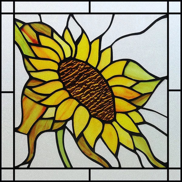 Frosted Stained Glass Window Film, Leaf Tree Static Cling Sticker,Home Decor Foil Treatment, Customized Art Design