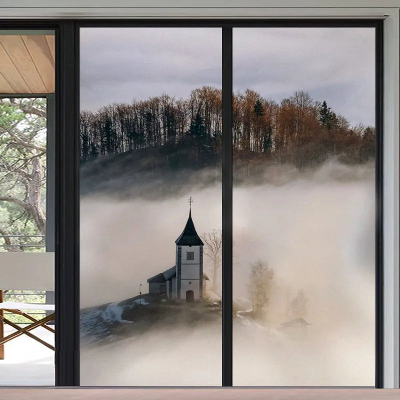 Forest Pattern Glass Films Window Sticker Static Cling Frosted Home Decor Private Tint-Film For Door Window Cabinet Wardrobe