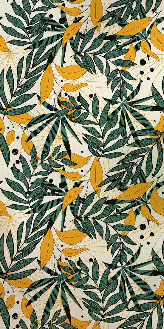 Stained Glass Film, Opaque Sticker,Frosted Static Cing ,Tropical Leaves, Seamless Pattern,Home Decor, Privacy, Custom Size