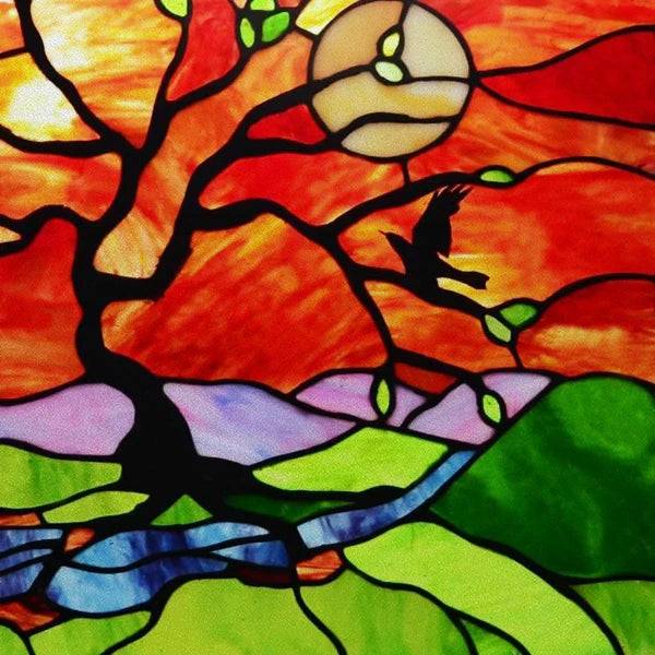 Custom Size Stained Glass Window Film Opaque Frosted Privacy Protection Removable Static Cling Home-Decor Animal Window Covering