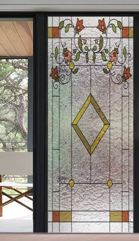 Frosted Stained Glass Window Film, 3D Matte, Static Cling,Privacy, Door Sticker,Customized for Kitchen, Office, Home Decor