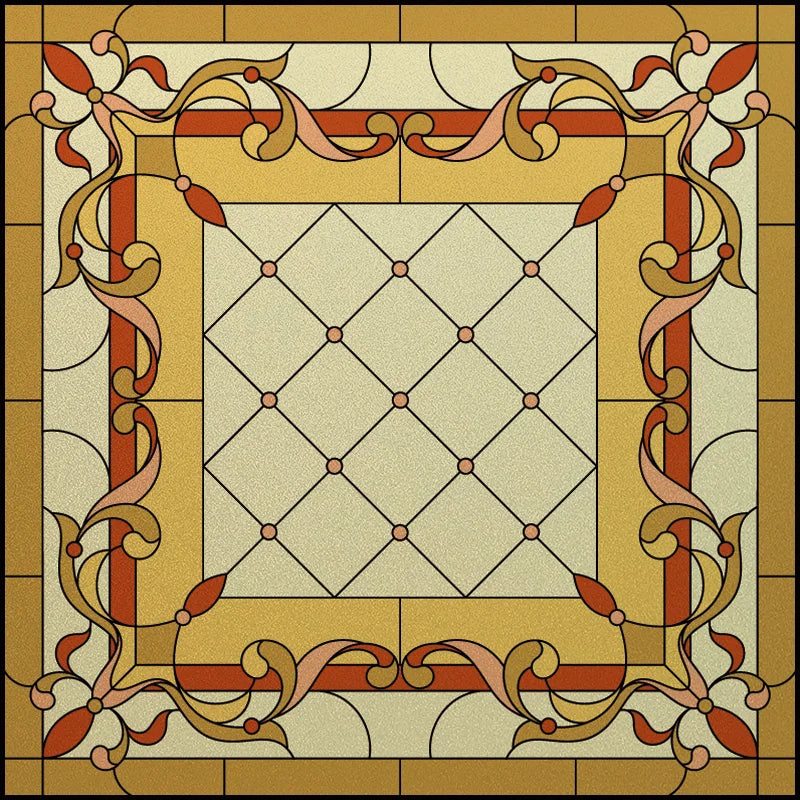 Custom Size Stained Glass Window Film Frosted Privacy Static Cling Retro Prairie Matte Stickers Shower Kitchen Office Home Decor