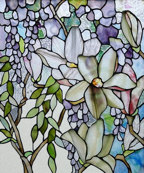 Custom size Glass Films Stained Glass Stickers Static Cling Frosted Privacy PVC Print Flower,Cat,Fish For Window Door Home Decor