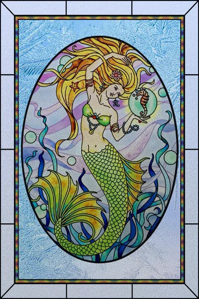 Customized Stained Glass Film Window Films Static Cling Frosted Sticker Church Peacock Birds Cat For Door Bathroom Home Decor