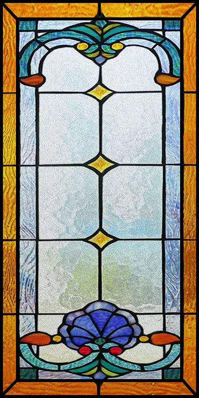 Custom Size Window Film, Stained Glass Stickers, Static Cling, Frosted Privacy, Classic Style, for Window Door, Home Decor