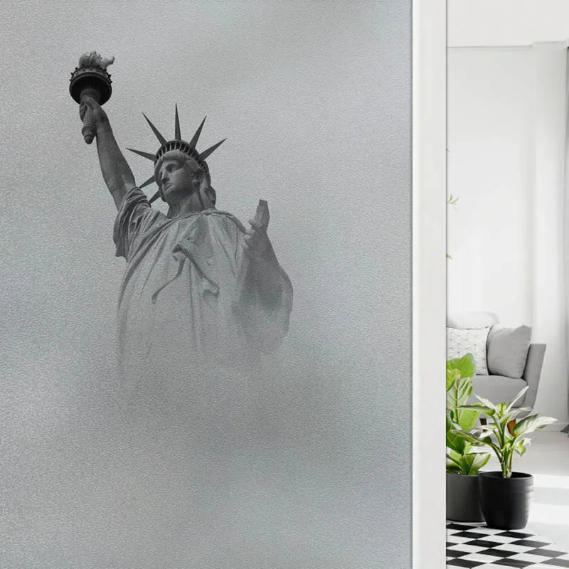 Custom Size Window Glass Films Window Film Static Cling Art Pictures Statue of liberty,Paris Tower Shower Nordic Obscure Posters