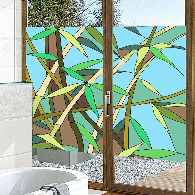 Window Film Frosted Stained Glass Films,Customized Art Decor Design Opaque Static Cling Sticker,Home Decor Foil Window Treatment