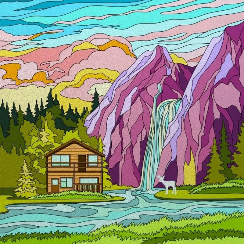 Stained Glass Window Film Frosted Glass Sticker Forest Customized Cartoon House Castle For Kids Room Door Home Decor