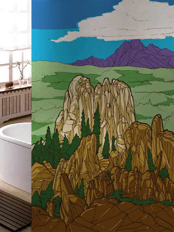 Stained Glass Window Film, Frosted Glass Sticker, Custom Size Castle Cartoon Pattern for Kids Room Door, Poster, Home Decor