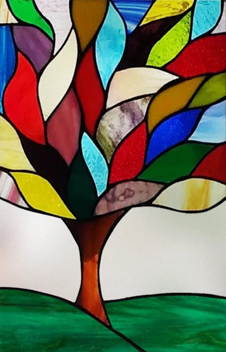 Frosted Stained Glass Window Film, Print Flowers, Static Cling,Privacy Door Sticker,Kitchen, Office, Home Decor, Customized